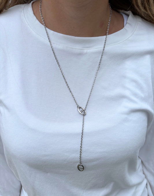 Sautoir maille marine