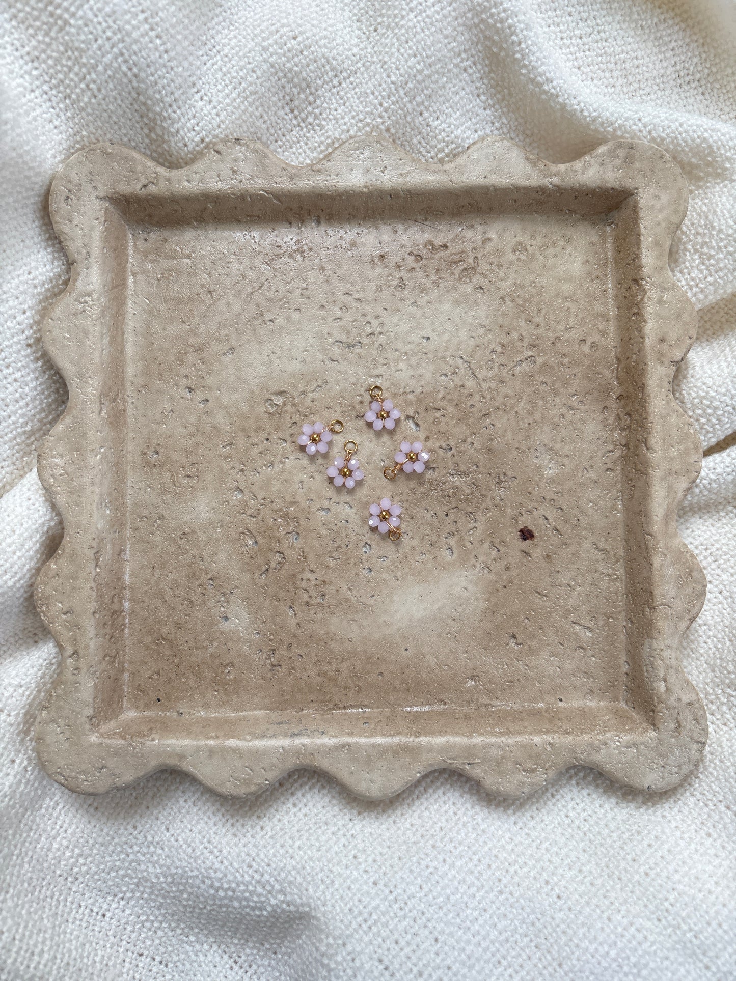 pendentif fleur rose