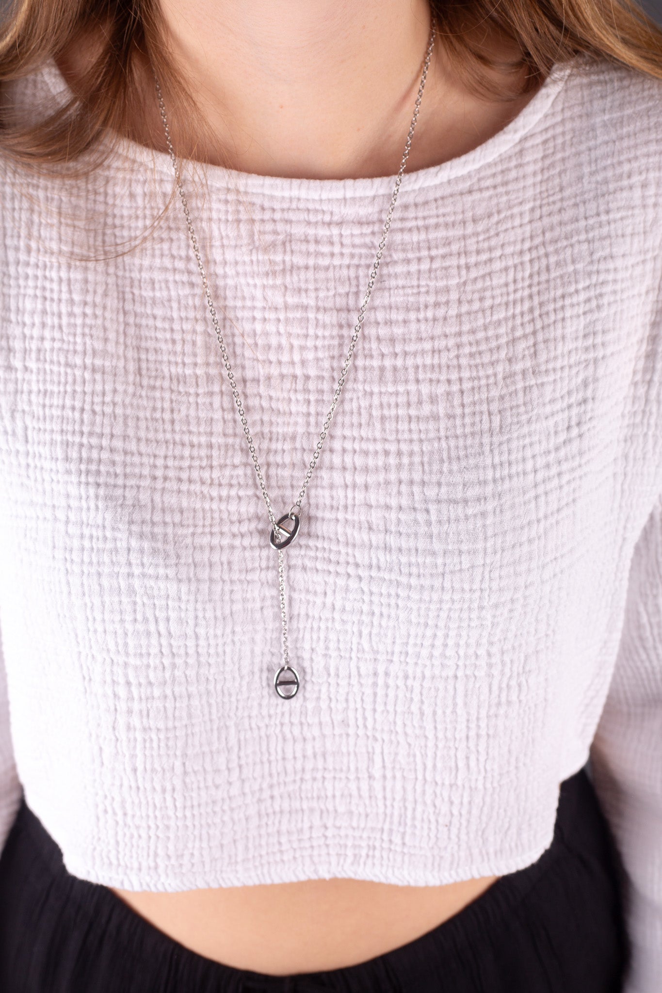 Sautoir maille marine