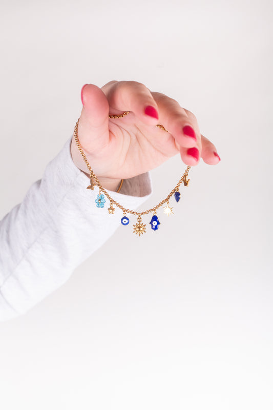 Collier summer bleu