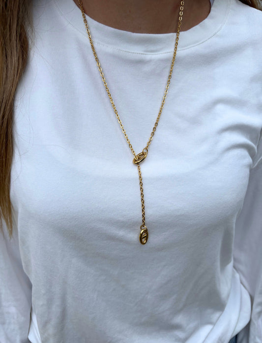 Sautoir maille marine