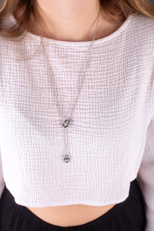 Sautoir maille marine