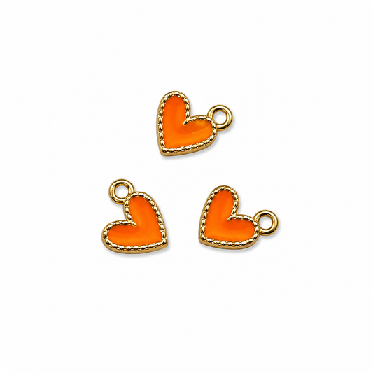 Pendentif cœur orange